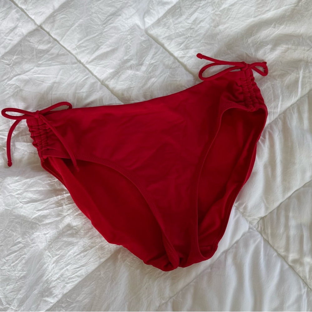 Athleta Red Side Tie Swim Bottom-XS